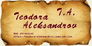 Teodora Aleksandrov vizit kartica